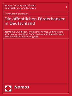cover image of Die öffentlichen Förderbanken in Deutschland